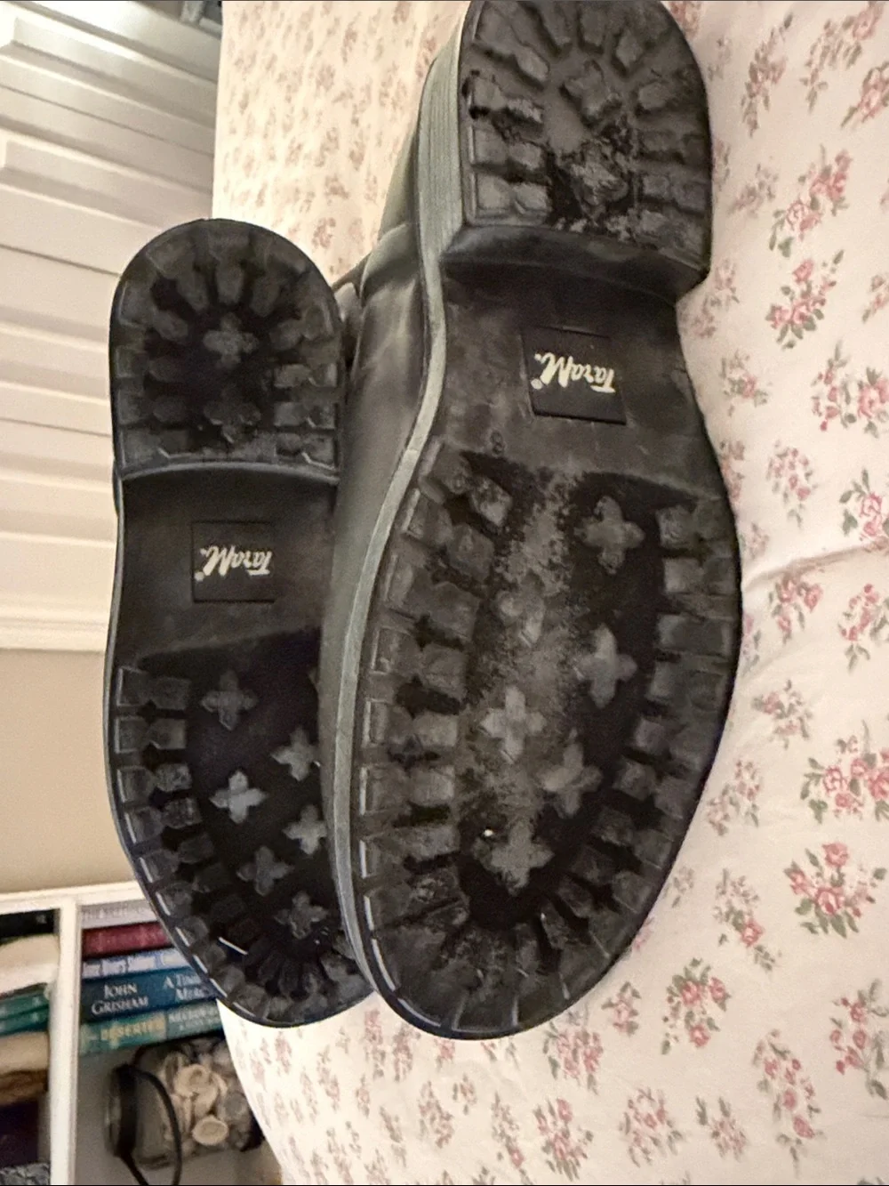 Black Rain Boots with Buckle Strap